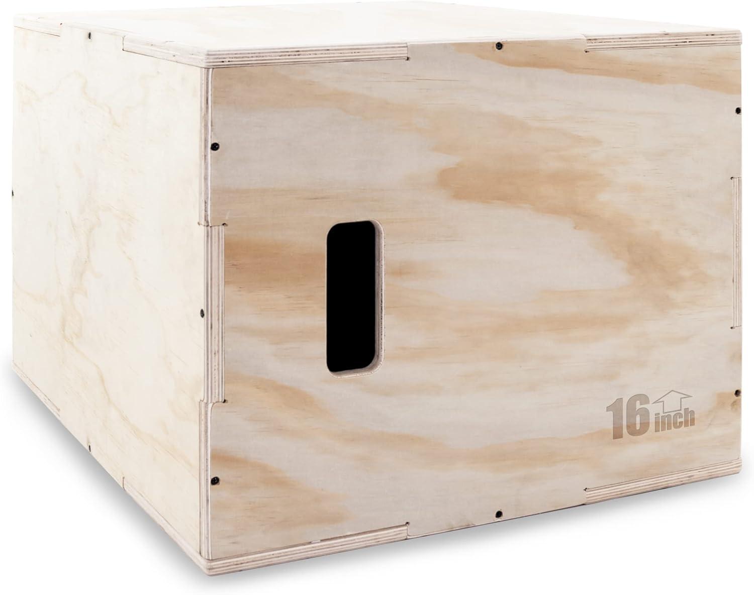imageProsourceFit 3in1 Wood Plyometric Jump Box For Cross Conditioning Agility Vertical Jump Training ampamp Plyo Workouts Beige 30L x 24W x 20HBeige 24 x 20 x 16