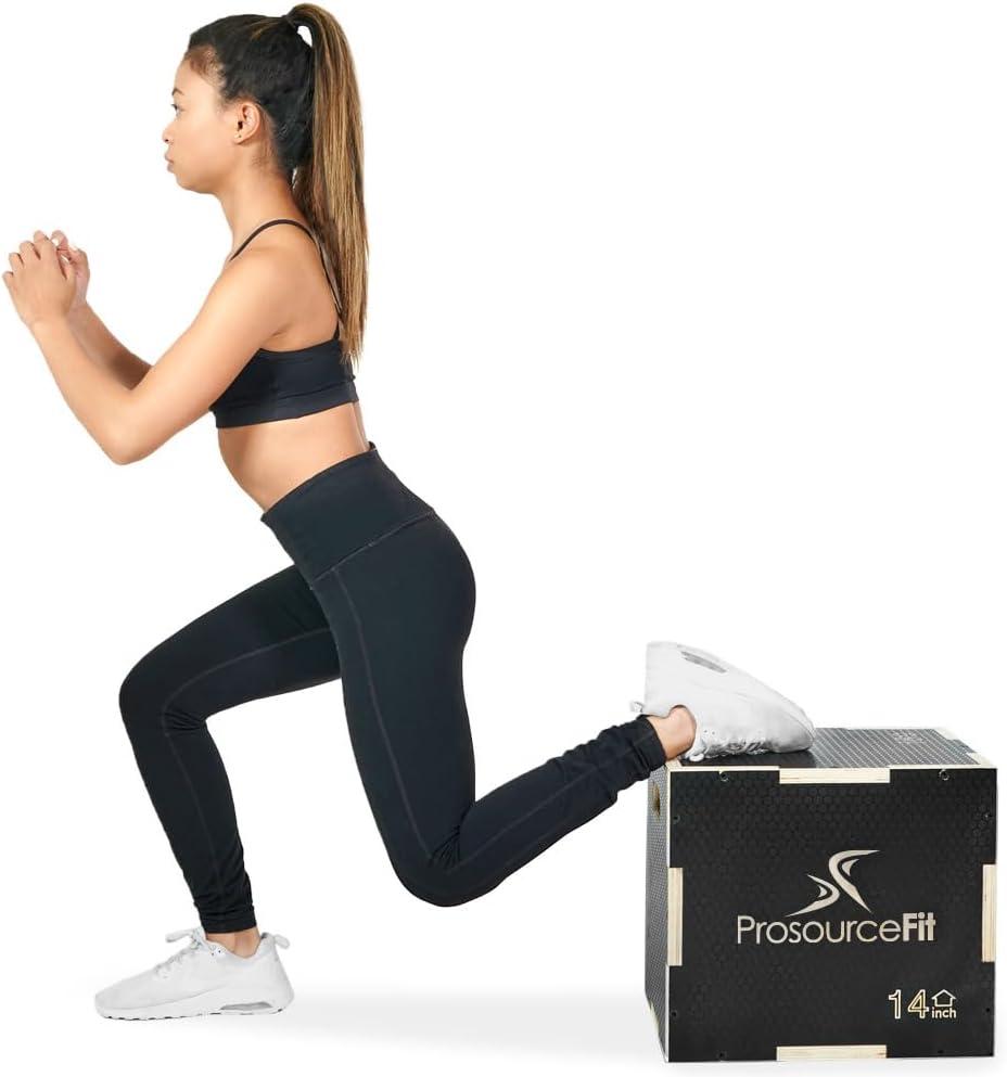 imageProsourceFit 3in1 Wood Plyometric Jump Box For Cross Conditioning Agility Vertical Jump Training ampamp Plyo Workouts Beige 30L x 24W x 20HBlack 16 x 12 x 14
