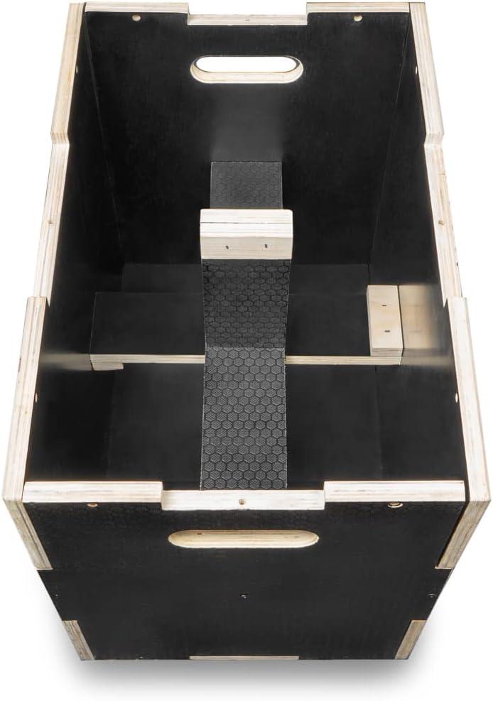 imageProsourceFit 3in1 Wood Plyometric Jump Box For Cross Conditioning Agility Vertical Jump Training ampamp Plyo Workouts Beige 30L x 24W x 20HBlack 30 x 20 x 24