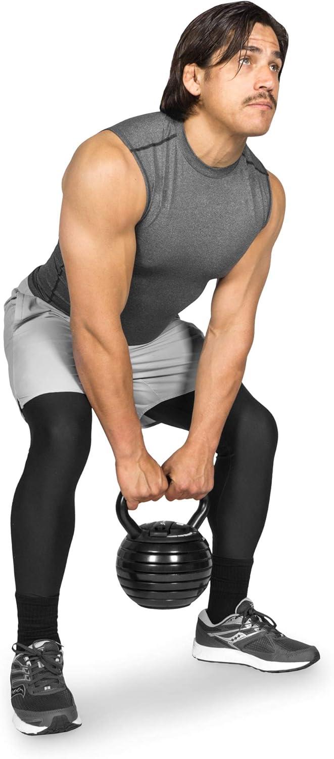 imageProsourceFit Adjustable 40lb Cast Iron Kettlebell Weight Set for Home Gym Strength Training