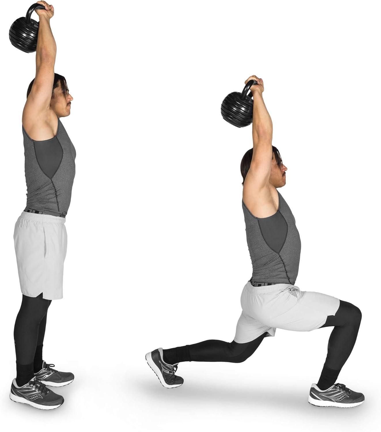 imageProsourceFit Adjustable 40lb Cast Iron Kettlebell Weight Set for Home Gym Strength Training