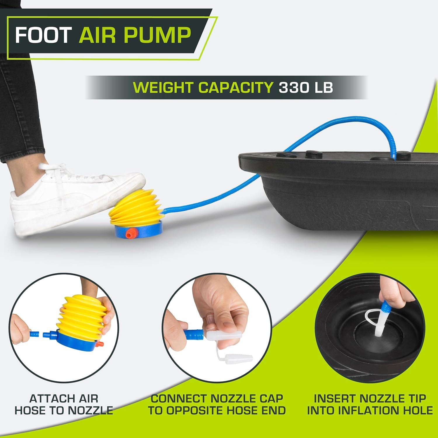 imageProsourceFit Balance Trainer Stability Exercise Half Ball with Resistance Bands and Pump for Yoga Aerobics Home Gym WorkoutBlack