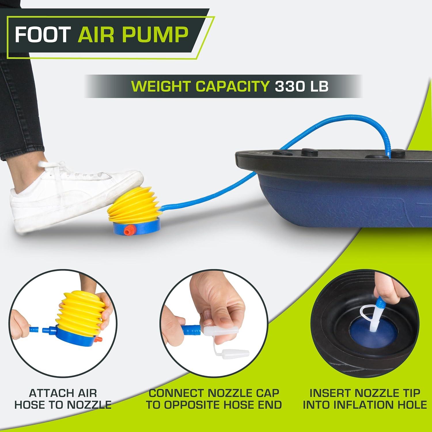 imageProsourceFit Balance Trainer Stability Exercise Half Ball with Resistance Bands and Pump for Yoga Aerobics Home Gym WorkoutBlue