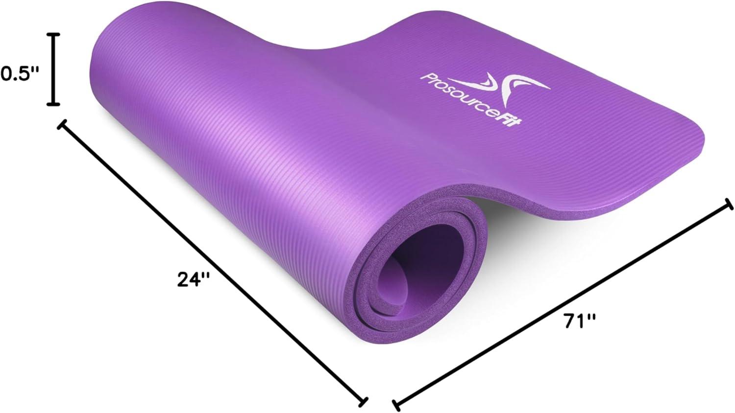 imageProsourceFit Extra Thick Yoga and Pilates Mat  13mm 71inch Long High Density Exercise Mat with Comfort Foam and Carrying StrapPurple
