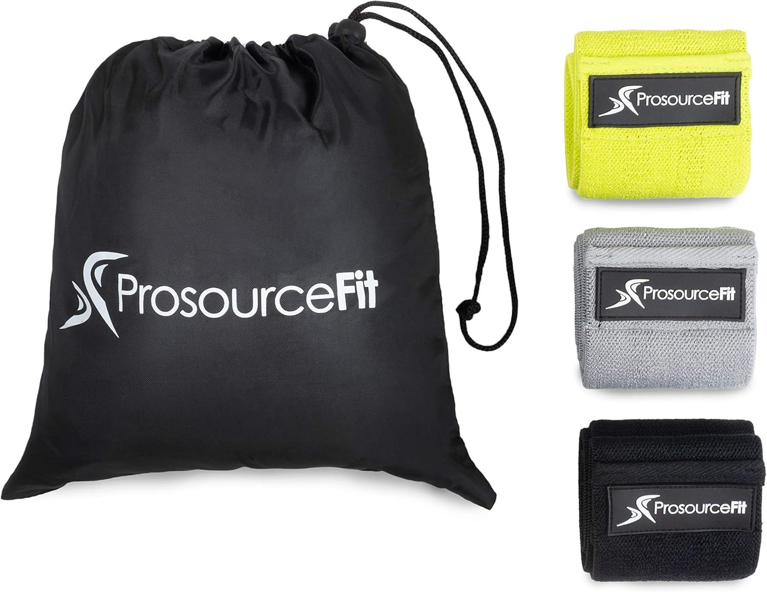 imageProsourceFit Fabric Loop Resistance Bands Set with AntiSlip Grip Mini Workout Bands for Fitness Training to Tone Legs Glutes and BootyBlack  Grey  Green