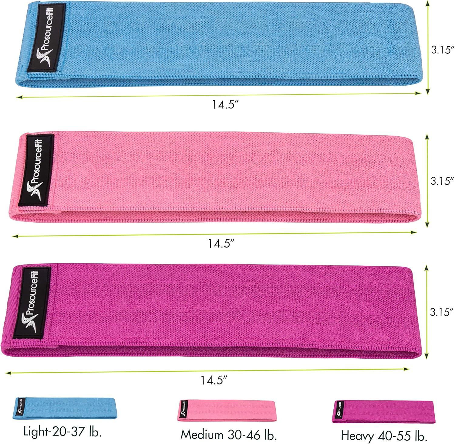 imageProsourceFit Fabric Loop Resistance Bands Set with AntiSlip Grip Mini Workout Bands for Fitness Training to Tone Legs Glutes and BootyPink  Purple  Aqua