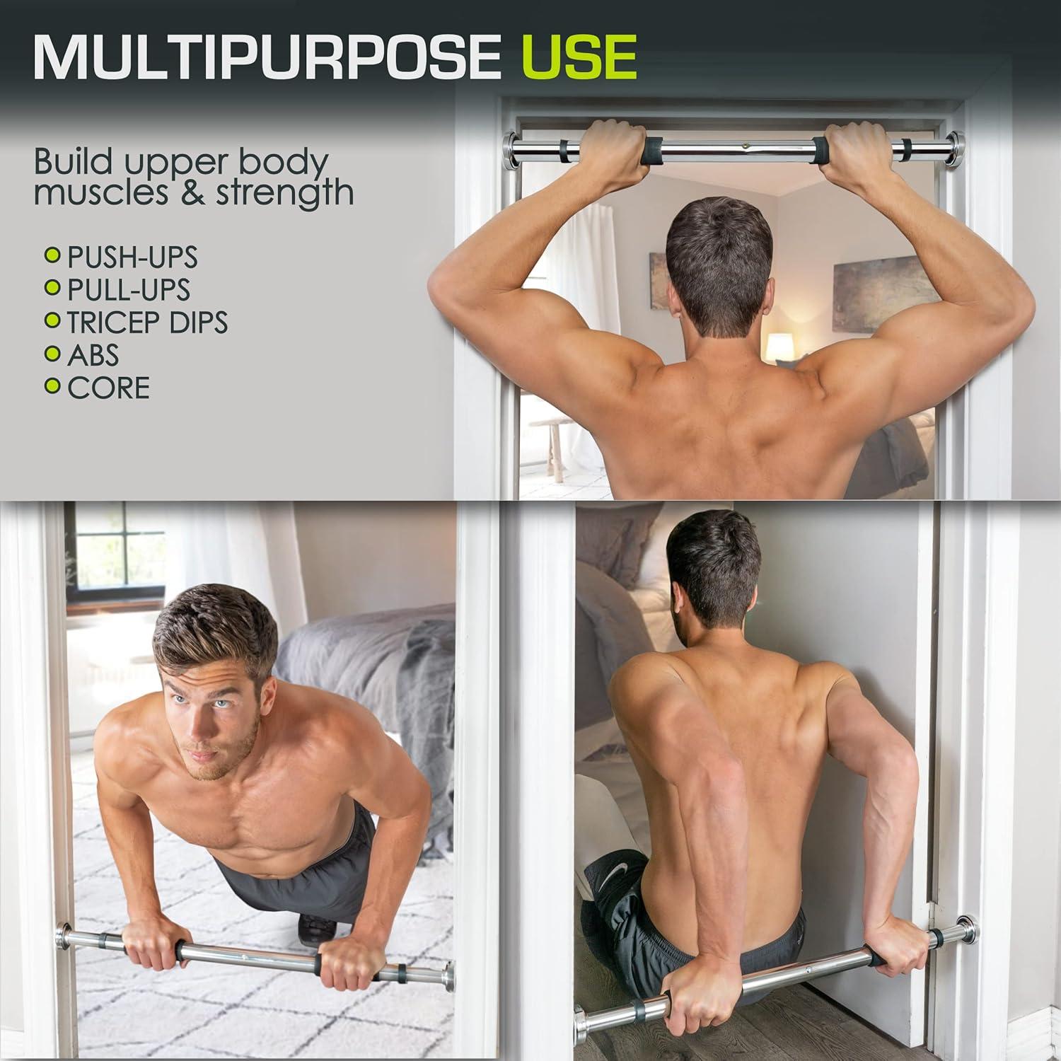 imageProsourceFit Foldable Pull Up BarDoorway Trainer for Multi Use Fitness ampamp Home Gym ExerciseDoorway