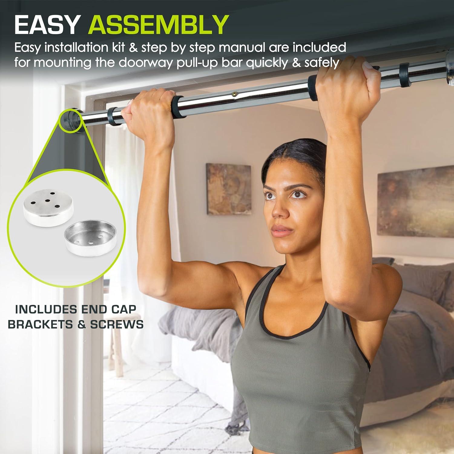 imageProsourceFit Foldable Pull Up BarDoorway Trainer for Multi Use Fitness ampamp Home Gym ExerciseDoorway
