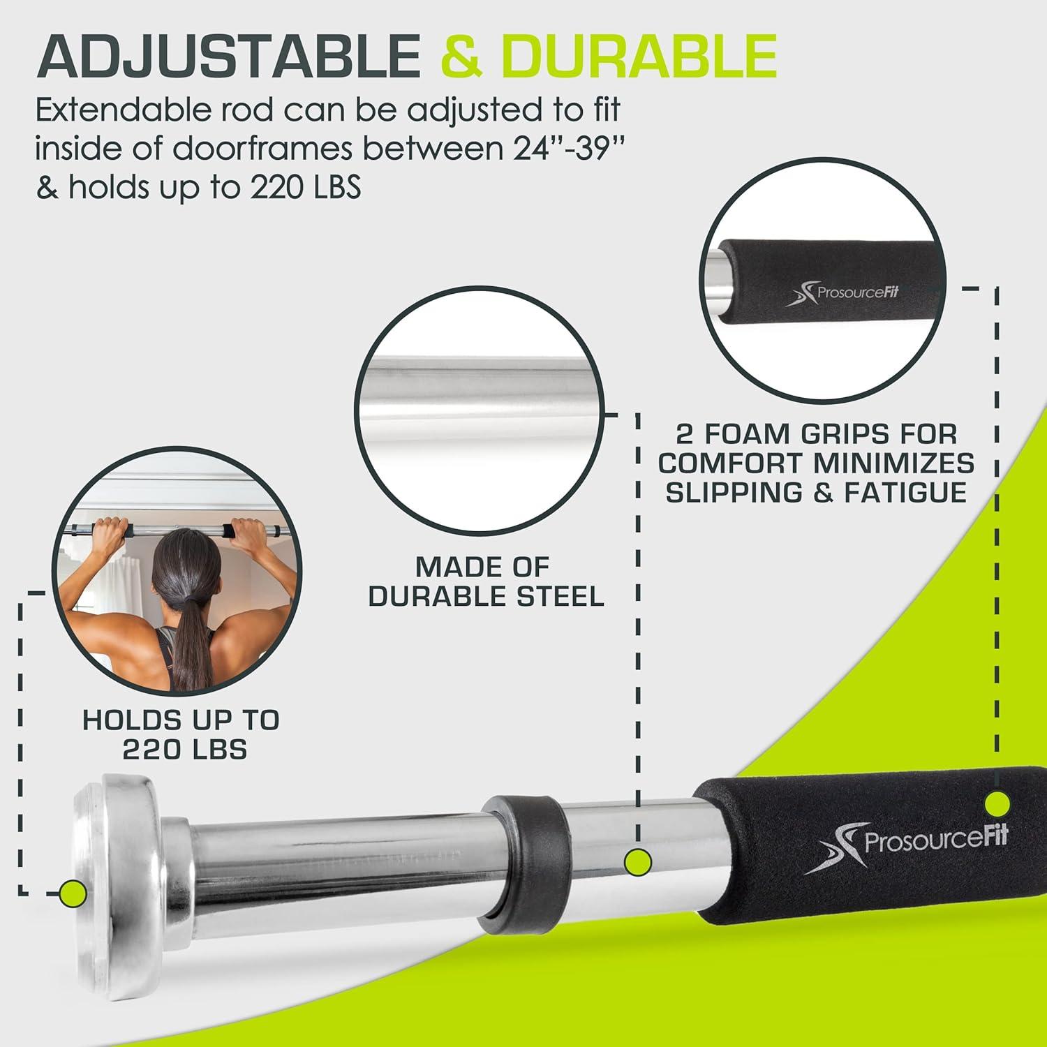 imageProsourceFit Foldable Pull Up BarDoorway Trainer for Multi Use Fitness ampamp Home Gym ExerciseDoorway