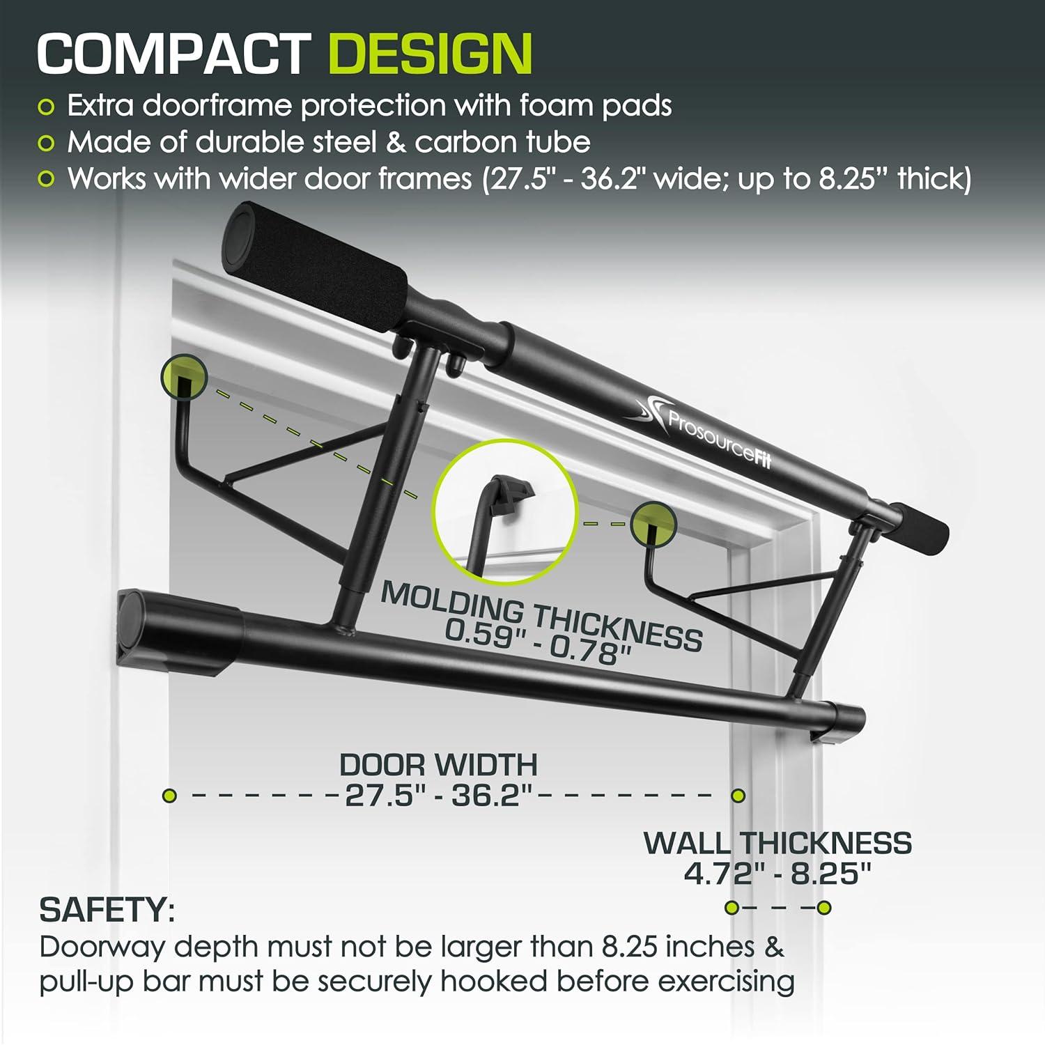 imageProsourceFit Foldable Pull Up BarDoorway Trainer for Multi Use Fitness ampamp Home Gym ExerciseFoldable