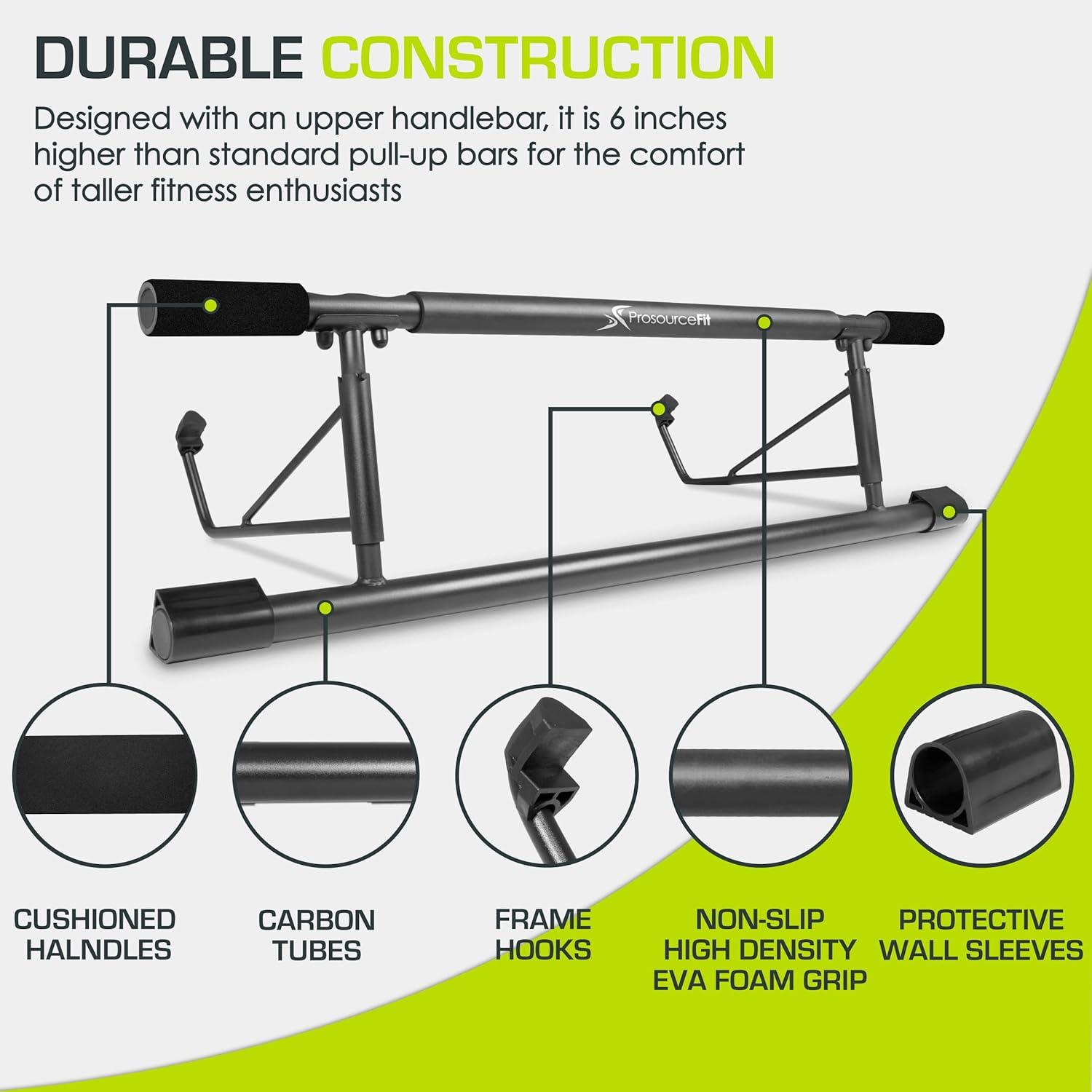 imageProsourceFit Foldable Pull Up BarDoorway Trainer for Multi Use Fitness ampamp Home Gym ExerciseFoldable