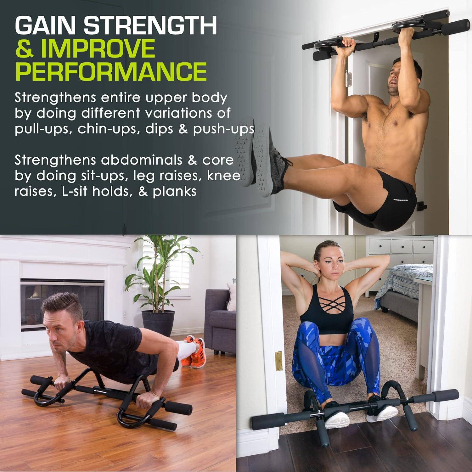 imageProsourceFit Foldable Pull Up BarDoorway Trainer for Multi Use Fitness ampamp Home Gym ExerciseMulti Grip
