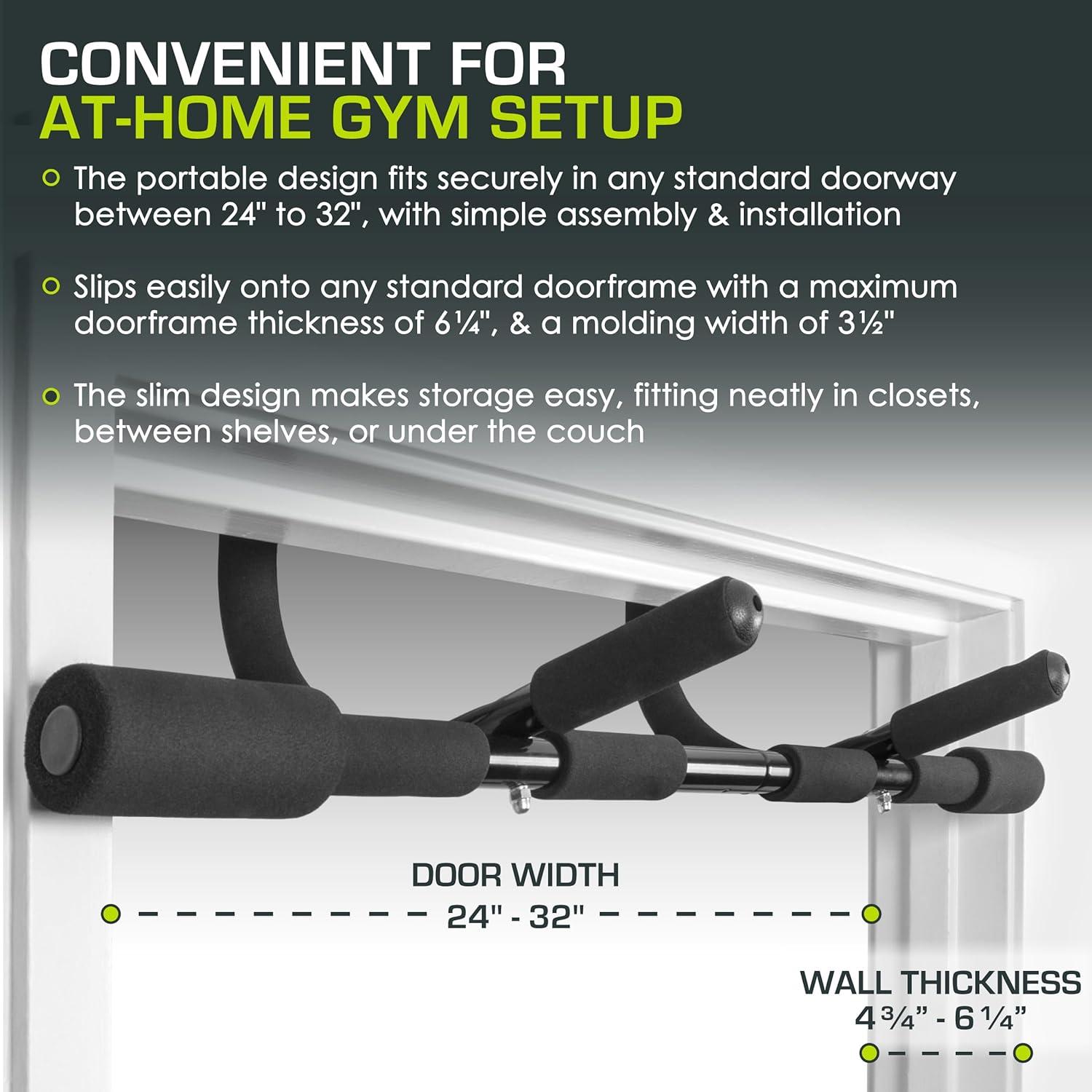imageProsourceFit Foldable Pull Up BarDoorway Trainer for Multi Use Fitness ampamp Home Gym ExerciseMulti Grip Light