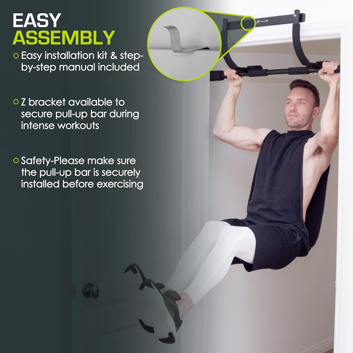 imageProsourceFit Foldable Pull Up BarDoorway Trainer for Multi Use Fitness ampamp Home Gym ExerciseMulti Grip Light
