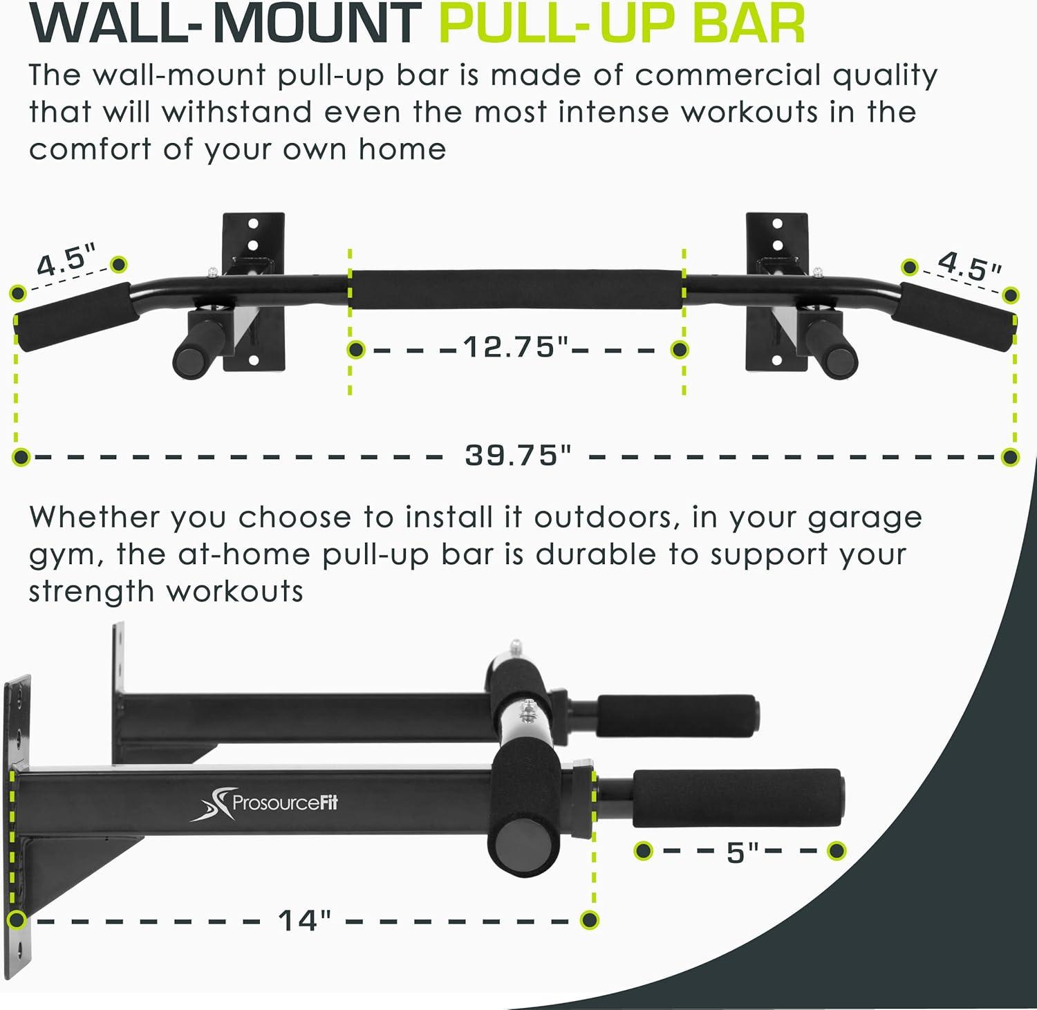imageProsourceFit Foldable Pull Up BarDoorway Trainer for Multi Use Fitness ampamp Home Gym ExerciseWall Mount