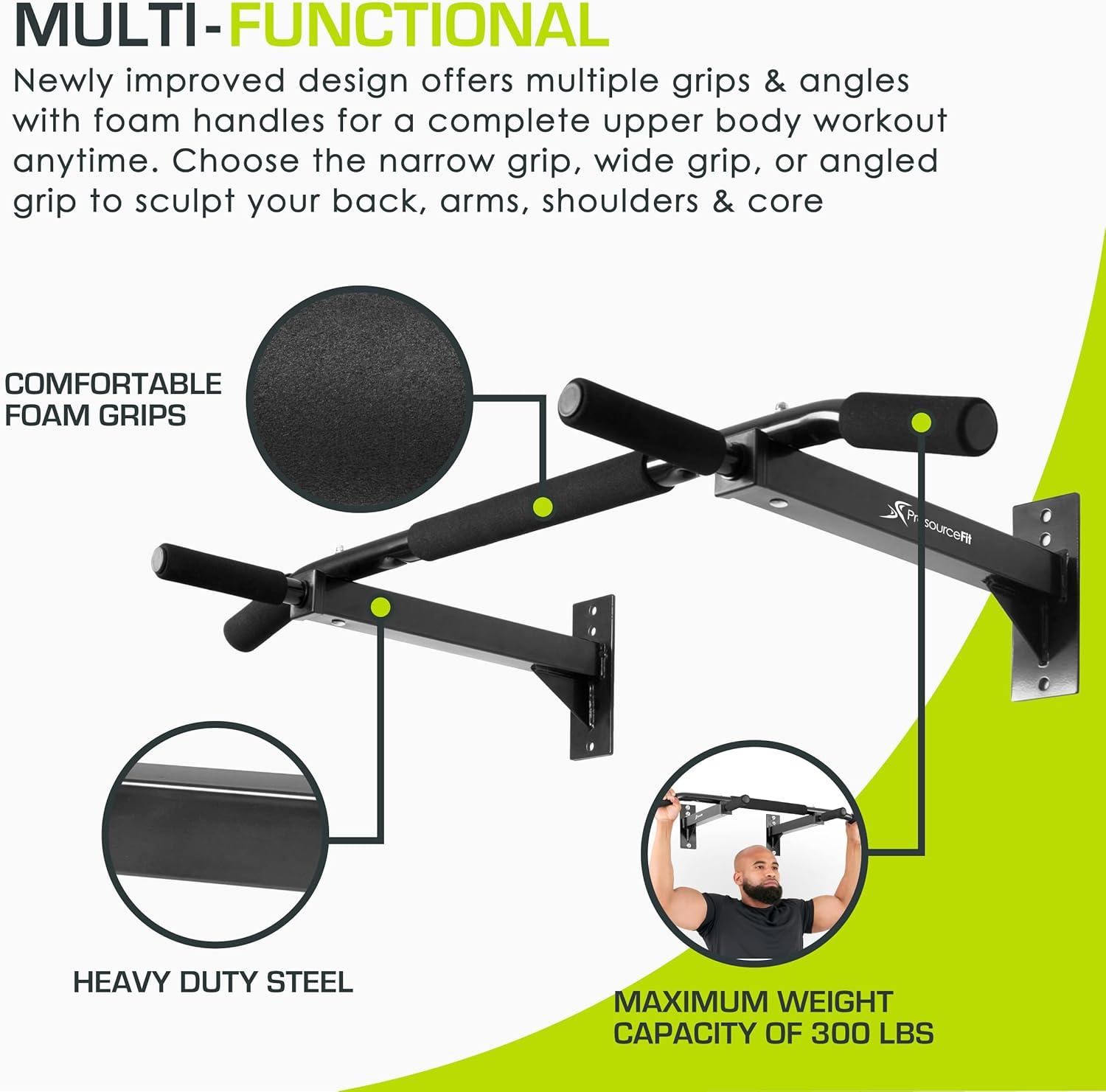 imageProsourceFit Foldable Pull Up BarDoorway Trainer for Multi Use Fitness ampamp Home Gym ExerciseWall Mount