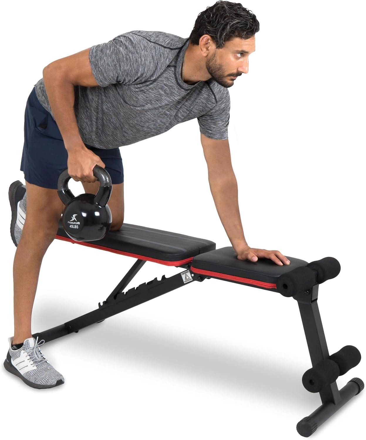 imageProsourceFit Foldable ampamp Adjustable MultiPurpose Weight Bench for Home and Gym FullBody Strength Training Workouts Fitness Exercises and Weight TrainingAdjustable