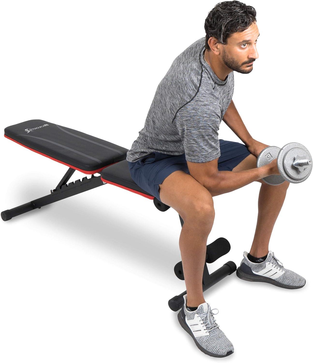 imageProsourceFit Foldable ampamp Adjustable MultiPurpose Weight Bench for Home and Gym FullBody Strength Training Workouts Fitness Exercises and Weight TrainingAdjustable