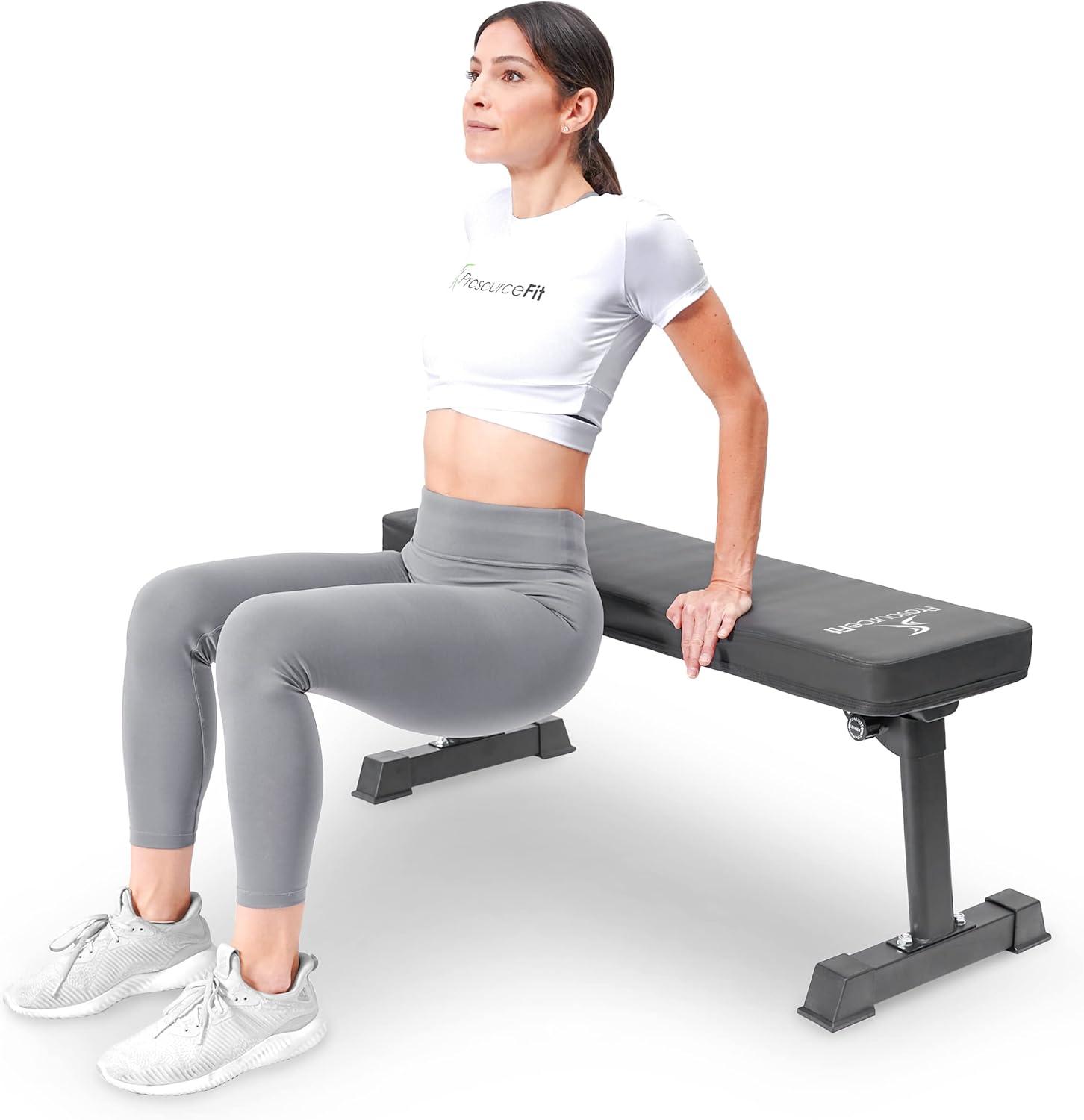 imageProsourceFit Foldable ampamp Adjustable MultiPurpose Weight Bench for Home and Gym FullBody Strength Training Workouts Fitness Exercises and Weight TrainingFlat
