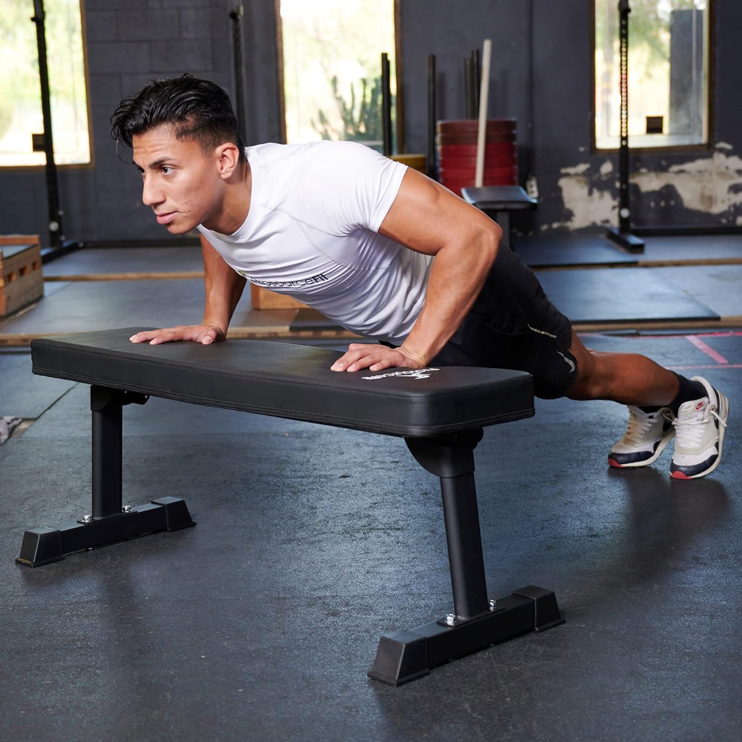 imageProsourceFit Foldable ampamp Adjustable MultiPurpose Weight Bench for Home and Gym FullBody Strength Training Workouts Fitness Exercises and Weight TrainingFlat