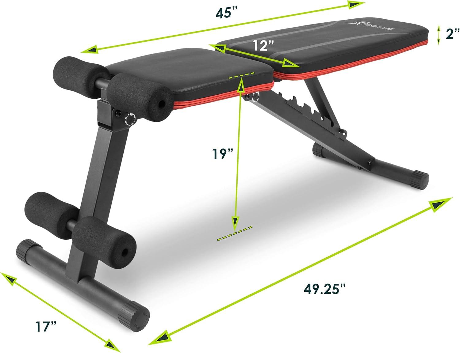 imageProsourceFit Foldable ampamp Adjustable MultiPurpose Weight Bench for Home and Gym FullBody Strength Training Workouts Fitness Exercises and Weight TrainingAdjustable