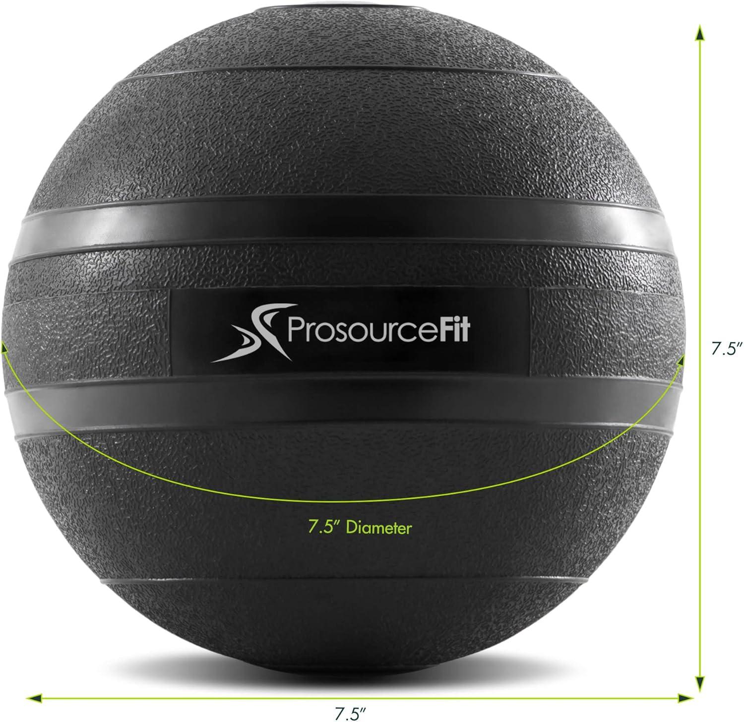 imageProsourceFit Slam Medicine Balls 5 10 15 20 25 30 50lbs Smooth and Tread Textured Grip Dead Weight Balls for Strength and Conditioning Exercises Cardio and Core WorkoutsClassic  Black