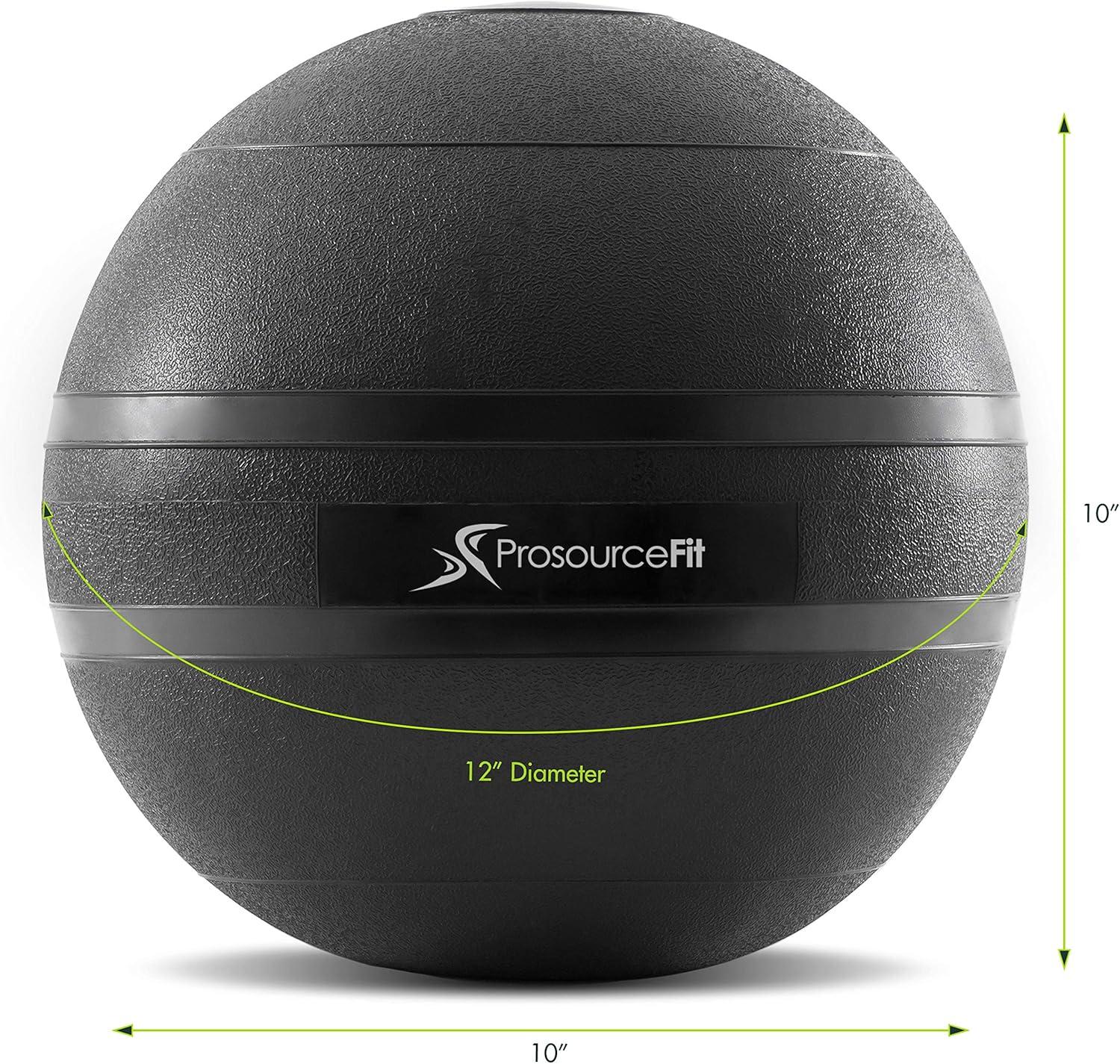 imageProsourceFit Slam Medicine Balls 5 10 15 20 25 30 50lbs Smooth and Tread Textured Grip Dead Weight Balls for Strength and Conditioning Exercises Cardio and Core WorkoutsClassic  Black