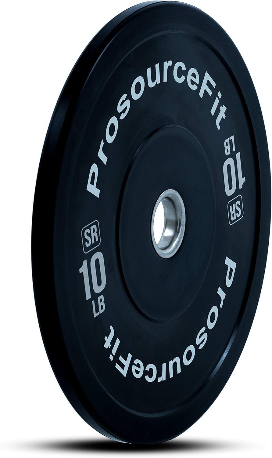 imageProsourceFit Solid Rubber Bumper Plates Sold Individually with Steel Insert 25lb Power Lifting Strength Training10lb