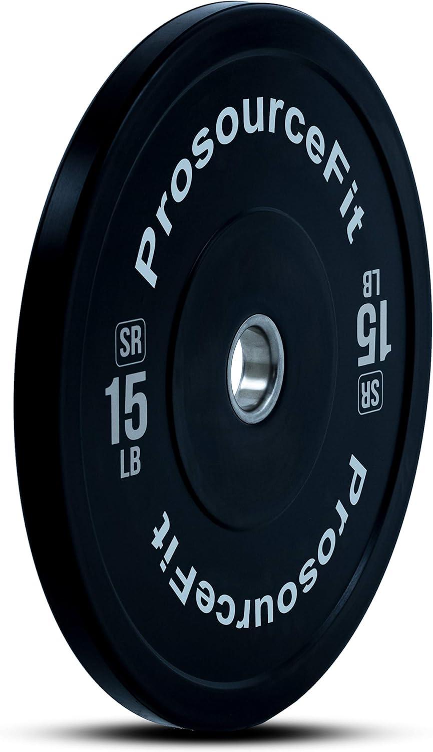 imageProsourceFit Solid Rubber Bumper Plates Sold Individually with Steel Insert 25lb Power Lifting Strength Training15lb