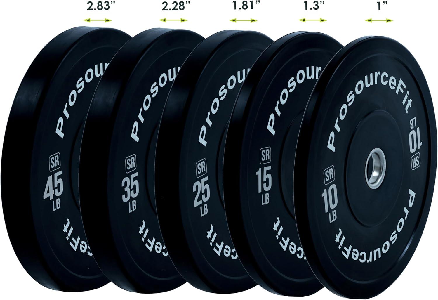 imageProsourceFit Solid Rubber Bumper Plates Sold Individually with Steel Insert 25lb Power Lifting Strength Training25lb