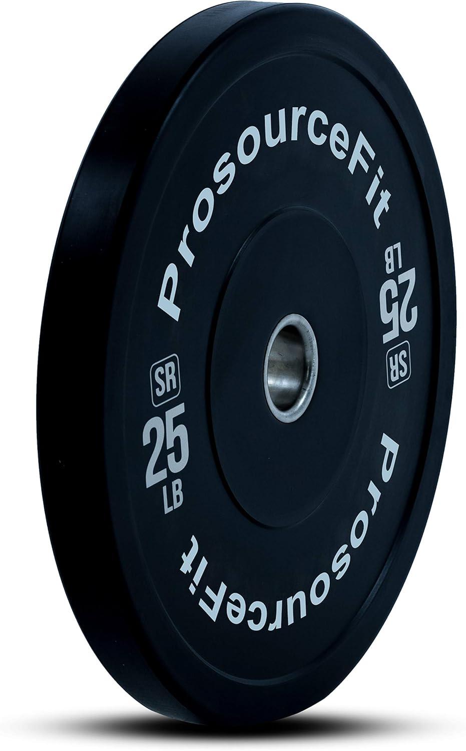 imageProsourceFit Solid Rubber Bumper Plates Sold Individually with Steel Insert 25lb Power Lifting Strength Training25lb
