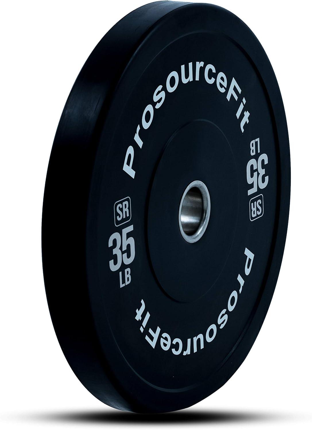 imageProsourceFit Solid Rubber Bumper Plates Sold Individually with Steel Insert 25lb Power Lifting Strength Training35lb