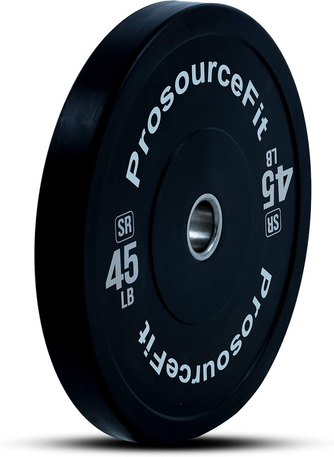 imageProsourceFit Solid Rubber Bumper Plates Sold Individually with Steel Insert 25lb Power Lifting Strength Training45lb