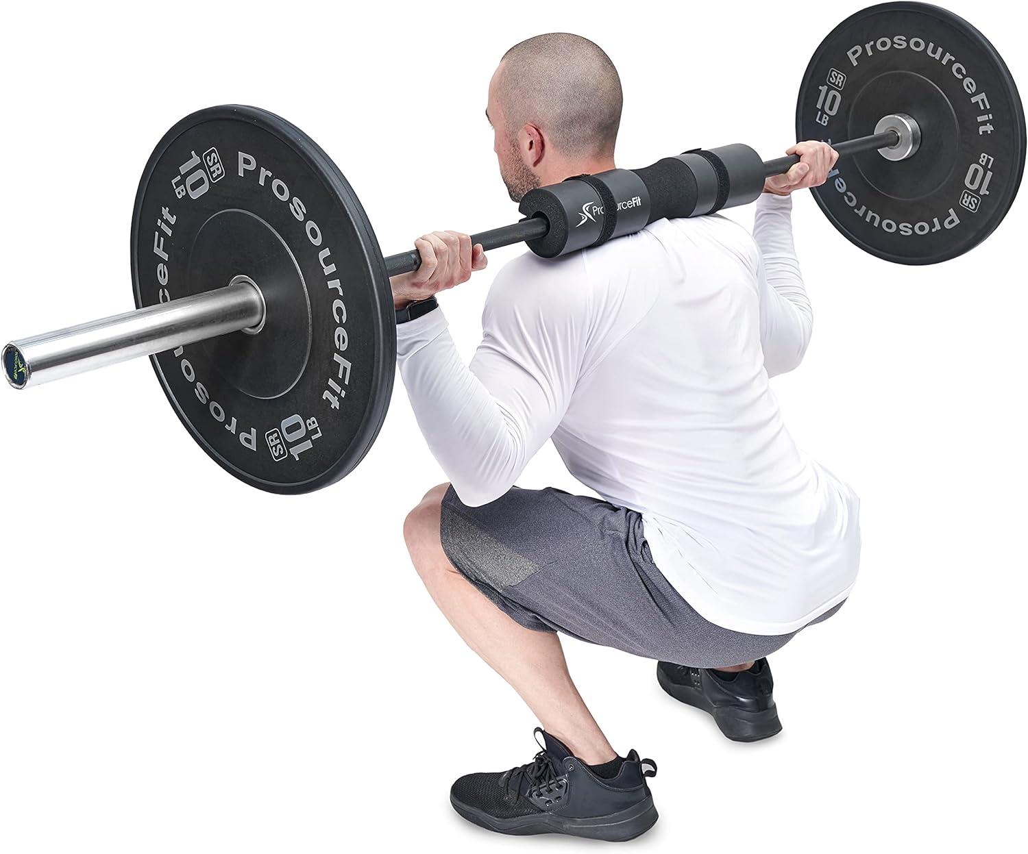 imageProsourceFit Weight Lifting Barbell Pad Thick Protective Padding for Neck ampamp Shoulders for Squats Hip Thrusts LungesStrap Closure