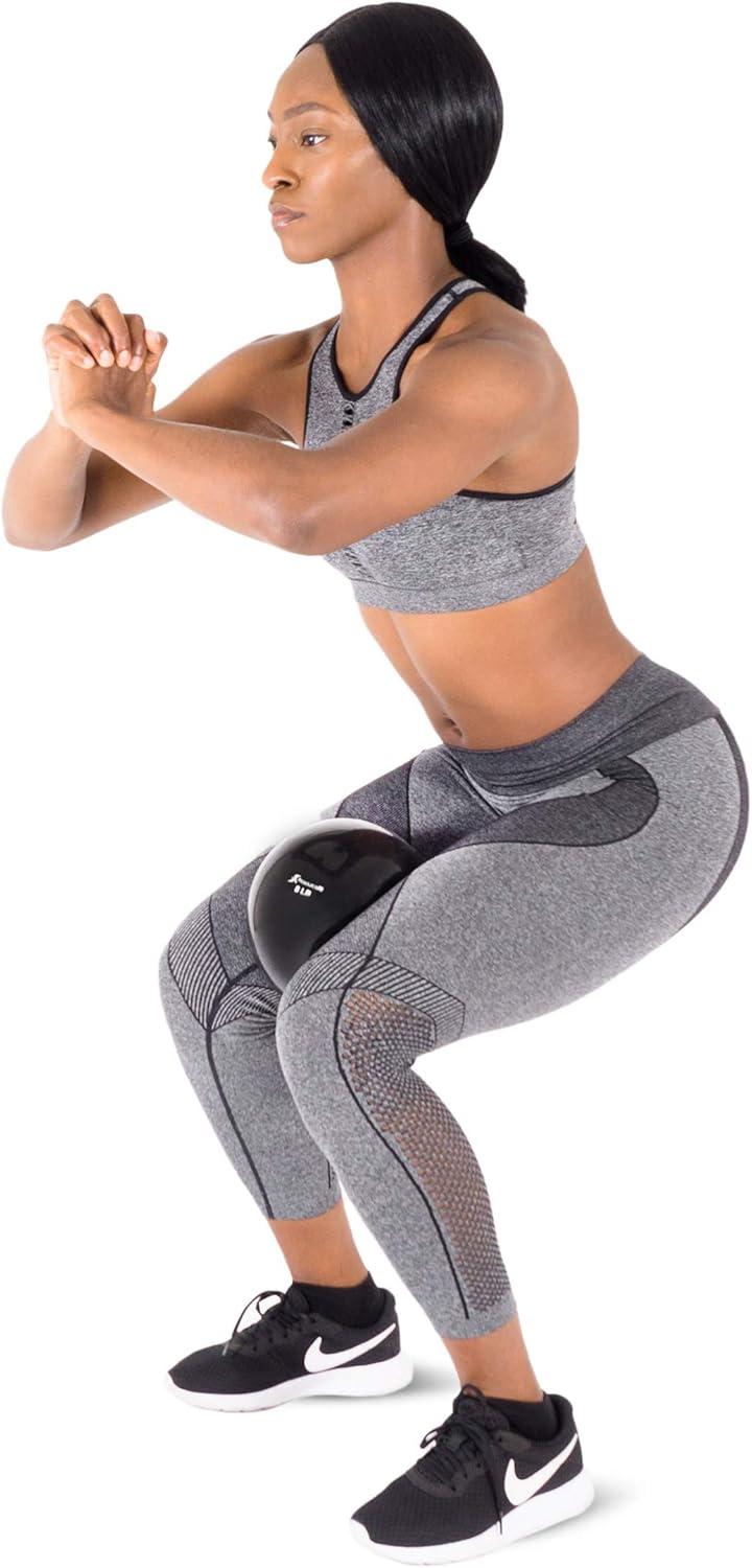 imageProsourceFit Weighted Toning Exercise Balls for Pilates Yoga Strength Training and Physical Therapy 2 lb to 8 lb Color CodedBlack
