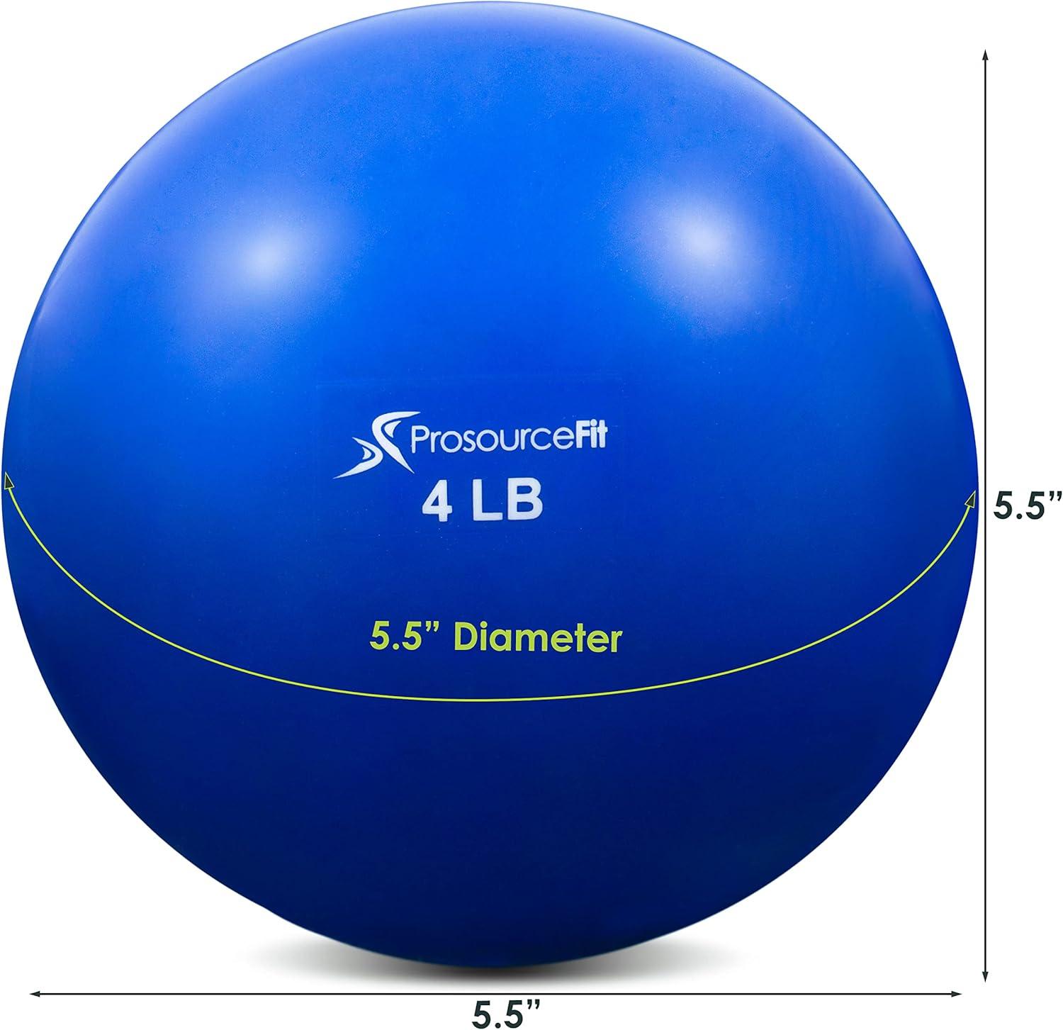 imageProsourceFit Weighted Toning Exercise Balls for Pilates Yoga Strength Training and Physical Therapy 2 lb to 8 lb Color CodedBlue 4lb