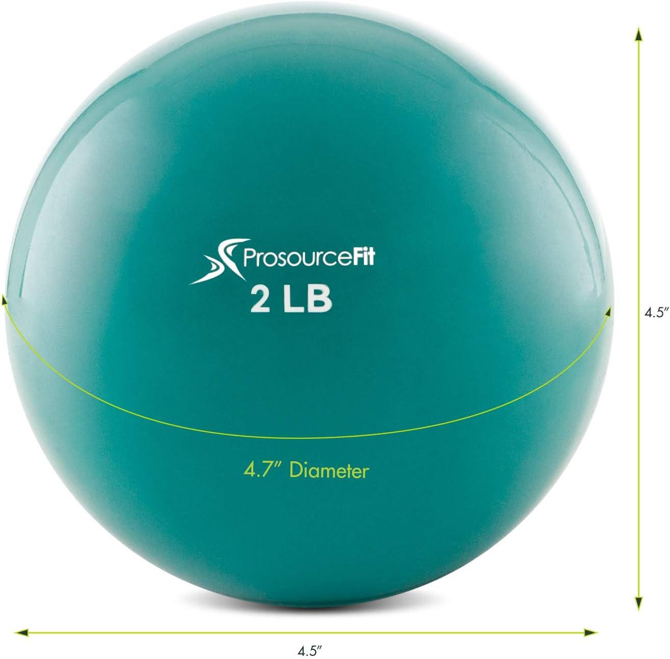 imageProsourceFit Weighted Toning Exercise Balls for Pilates Yoga Strength Training and Physical Therapy 2 lb to 8 lb Color CodedGreen 2lb