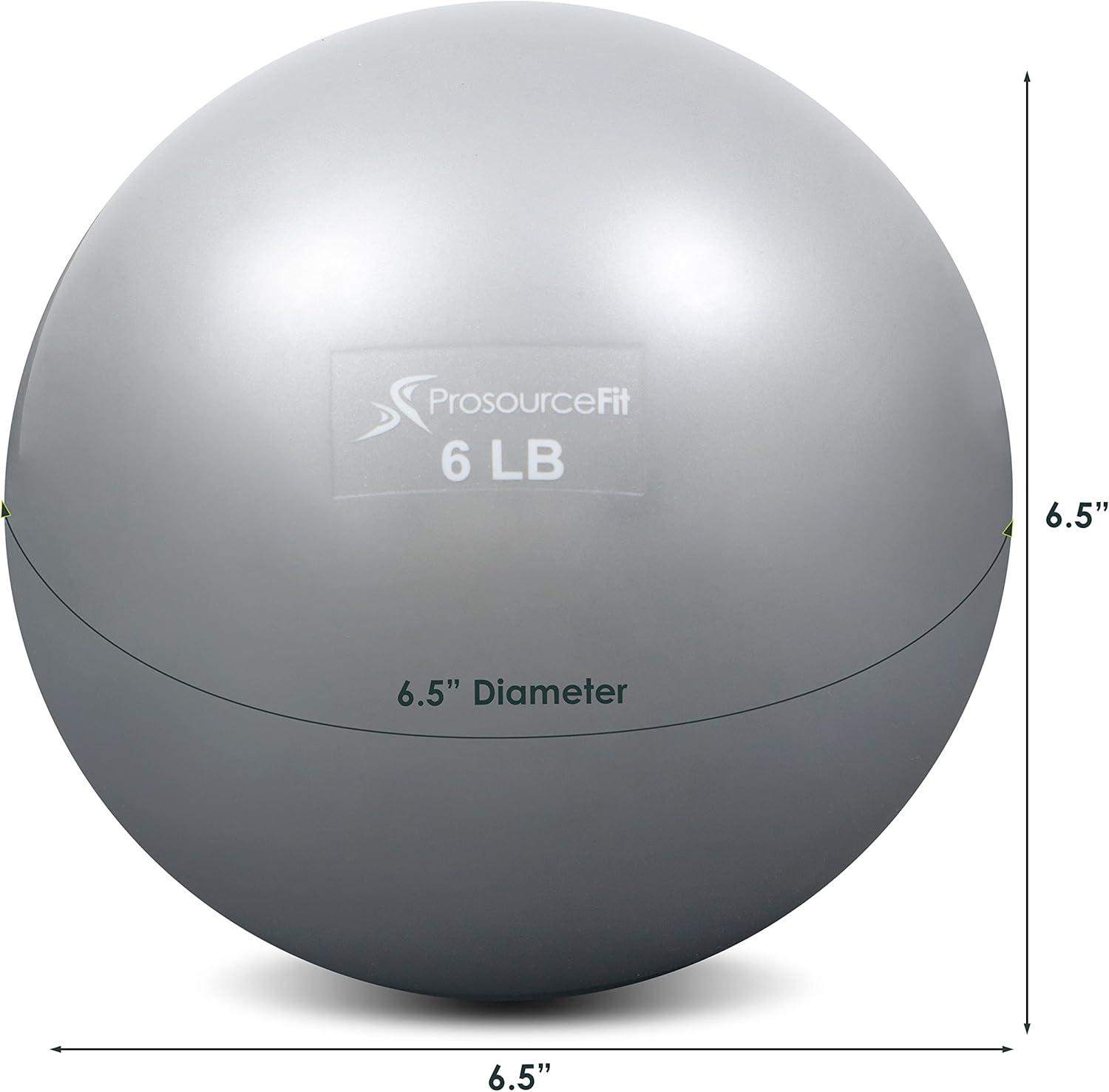 imageProsourceFit Weighted Toning Exercise Balls for Pilates Yoga Strength Training and Physical Therapy 2 lb to 8 lb Color CodedSilver 6lb