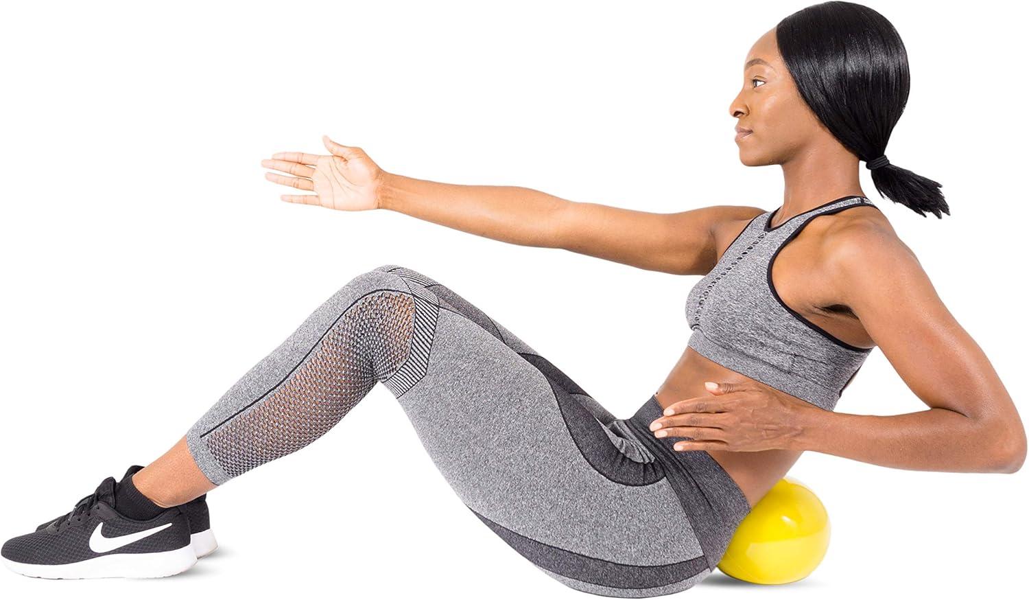 imageProsourceFit Weighted Toning Exercise Balls for Pilates Yoga Strength Training and Physical Therapy 2 lb to 8 lb Color CodedYellow 5lb