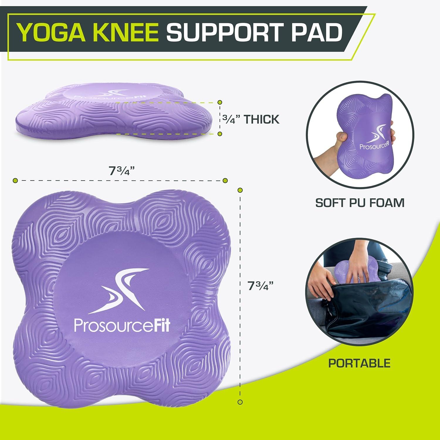 imageProsourceFit Yoga Knee Support Pads Set of 2 NonSlip Knee Pad for Yoga Pilates Meditation and Stretching Exercise Yoga Accessories for Knee Support for Men and Women PurplePurple