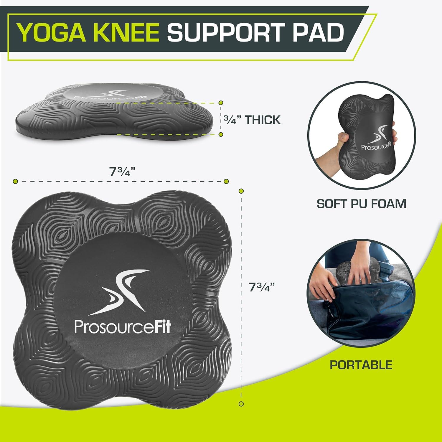 imageProsourceFit Yoga Knee Support Pads Set of 2 NonSlip Knee Pad for Yoga Pilates Meditation and Stretching Exercise Yoga Accessories for Knee Support for Men and Women PurpleBlack