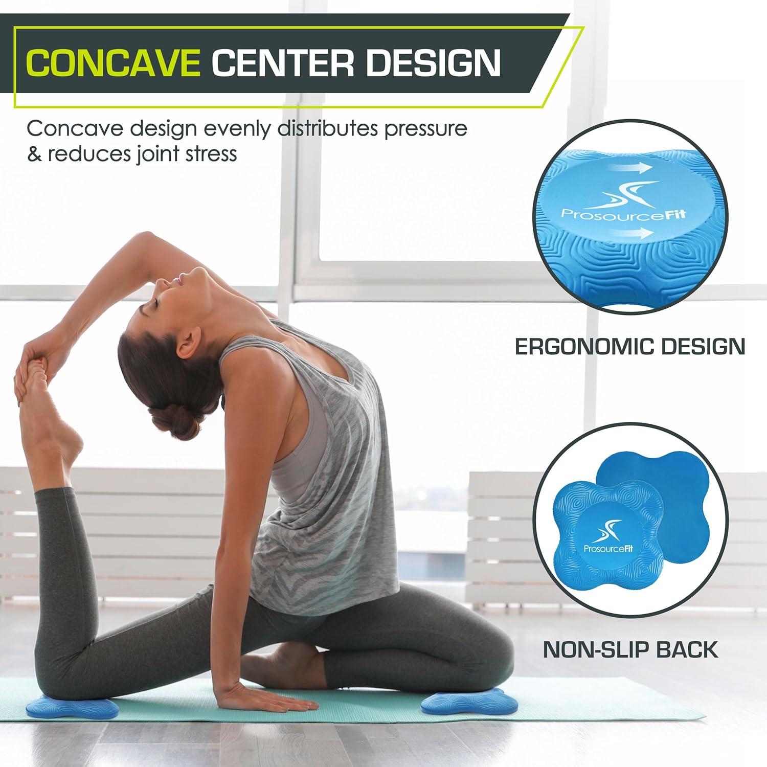 imageProsourceFit Yoga Knee Support Pads Set of 2 NonSlip Knee Pad for Yoga Pilates Meditation and Stretching Exercise Yoga Accessories for Knee Support for Men and Women PurpleBlue
