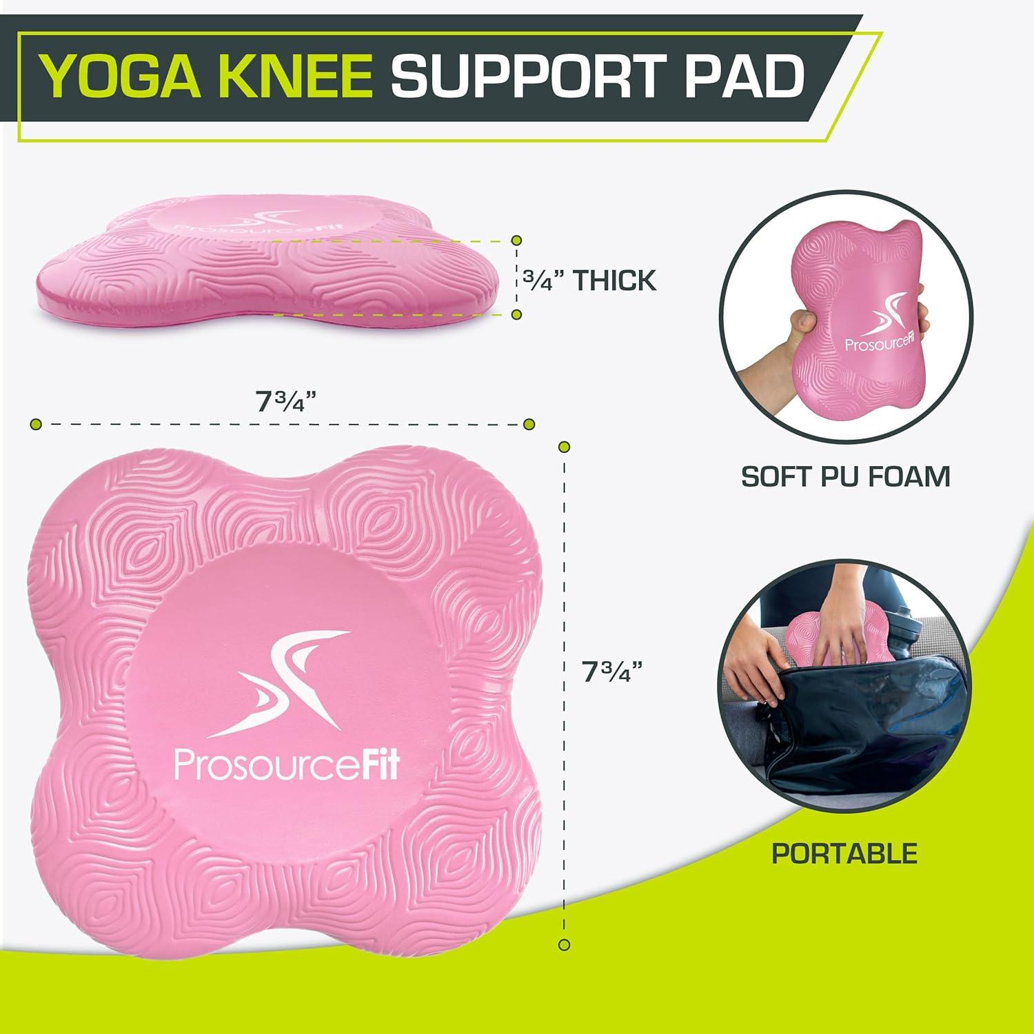 imageProsourceFit Yoga Knee Support Pads Set of 2 NonSlip Knee Pad for Yoga Pilates Meditation and Stretching Exercise Yoga Accessories for Knee Support for Men and Women PurplePink