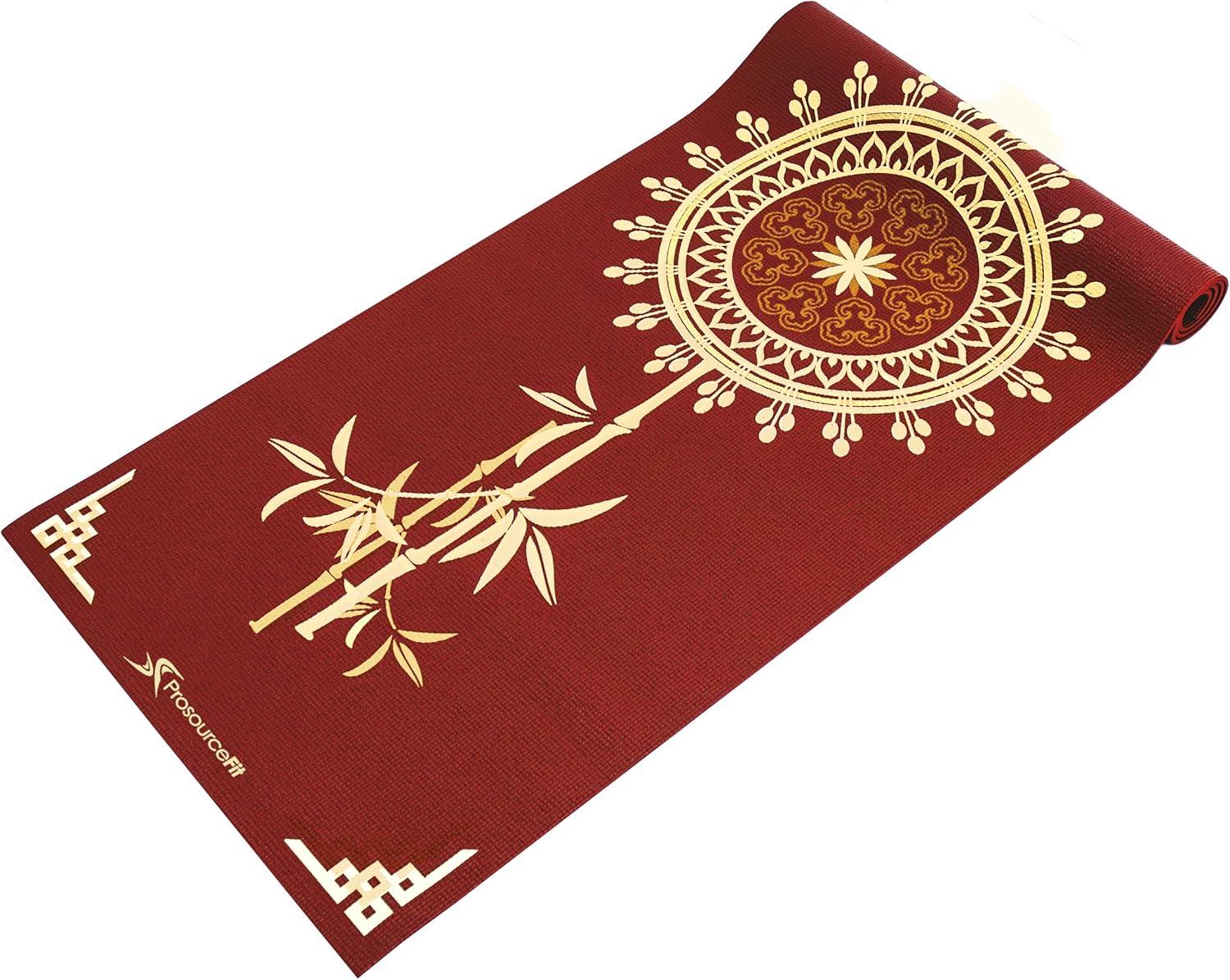 imageProsourceFit Yoga Mats 316 5mm Thick for Comfort ampamp Stability with Exclusive Printed DesignsTao  Red
