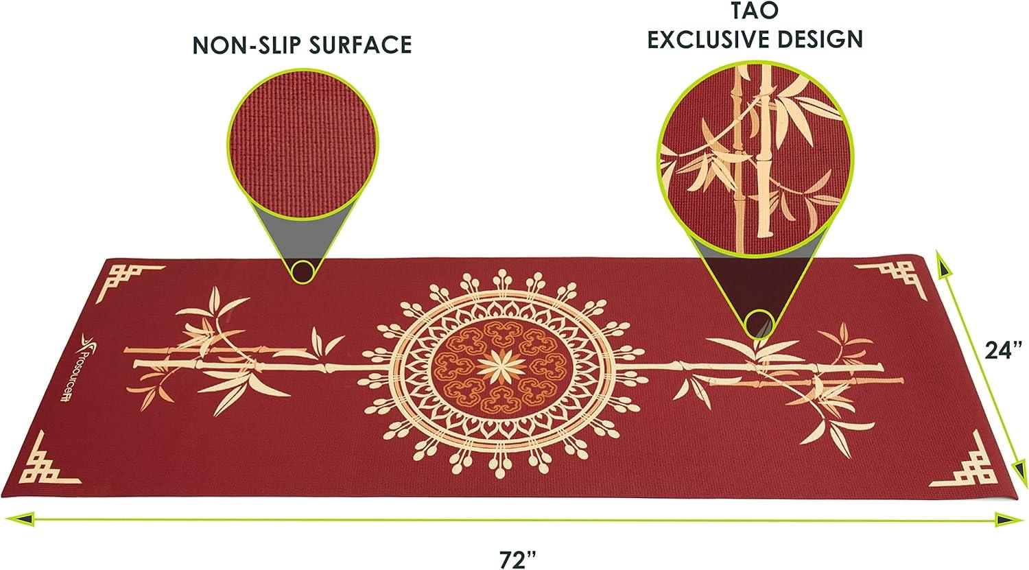 imageProsourceFit Yoga Mats 316 5mm Thick for Comfort ampamp Stability with Exclusive Printed DesignsTao  Red