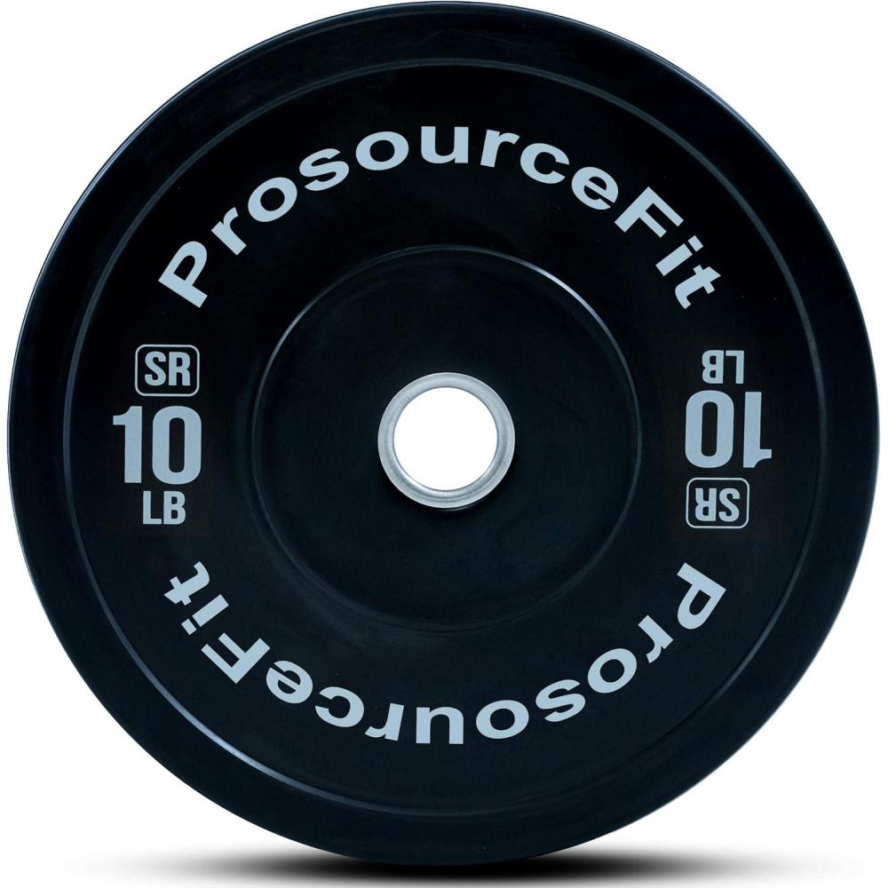 imageProsourceFit Solid Rubber Bumper Plates Sold Individually with Steel Insert 25lb Power Lifting Strength Training10lb