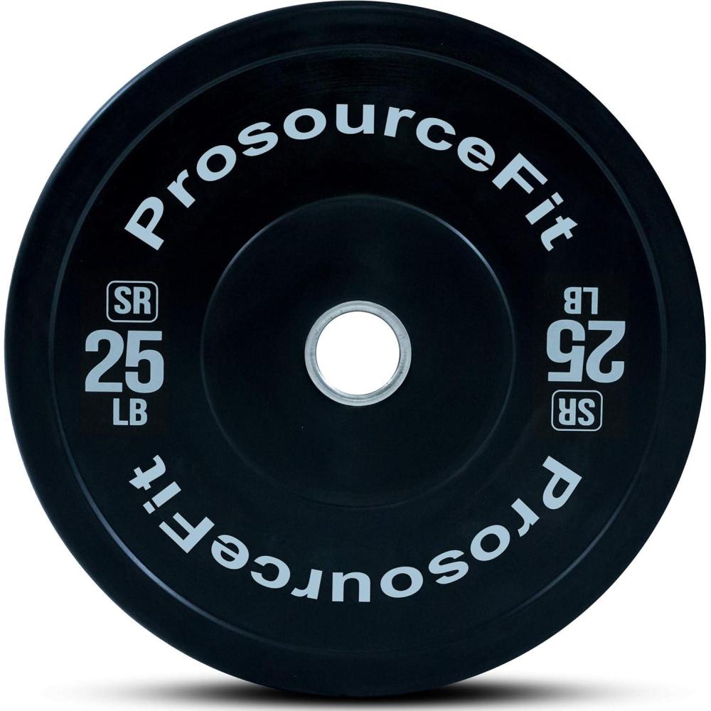 imageProsourceFit Solid Rubber Bumper Plates Sold Individually with Steel Insert 25lb Power Lifting Strength Training25lb