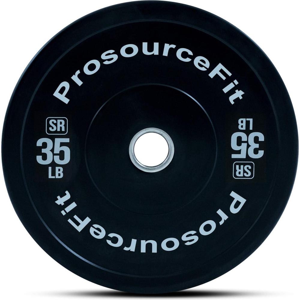 imageProsourceFit Solid Rubber Bumper Plates Sold Individually with Steel Insert 25lb Power Lifting Strength Training35lb
