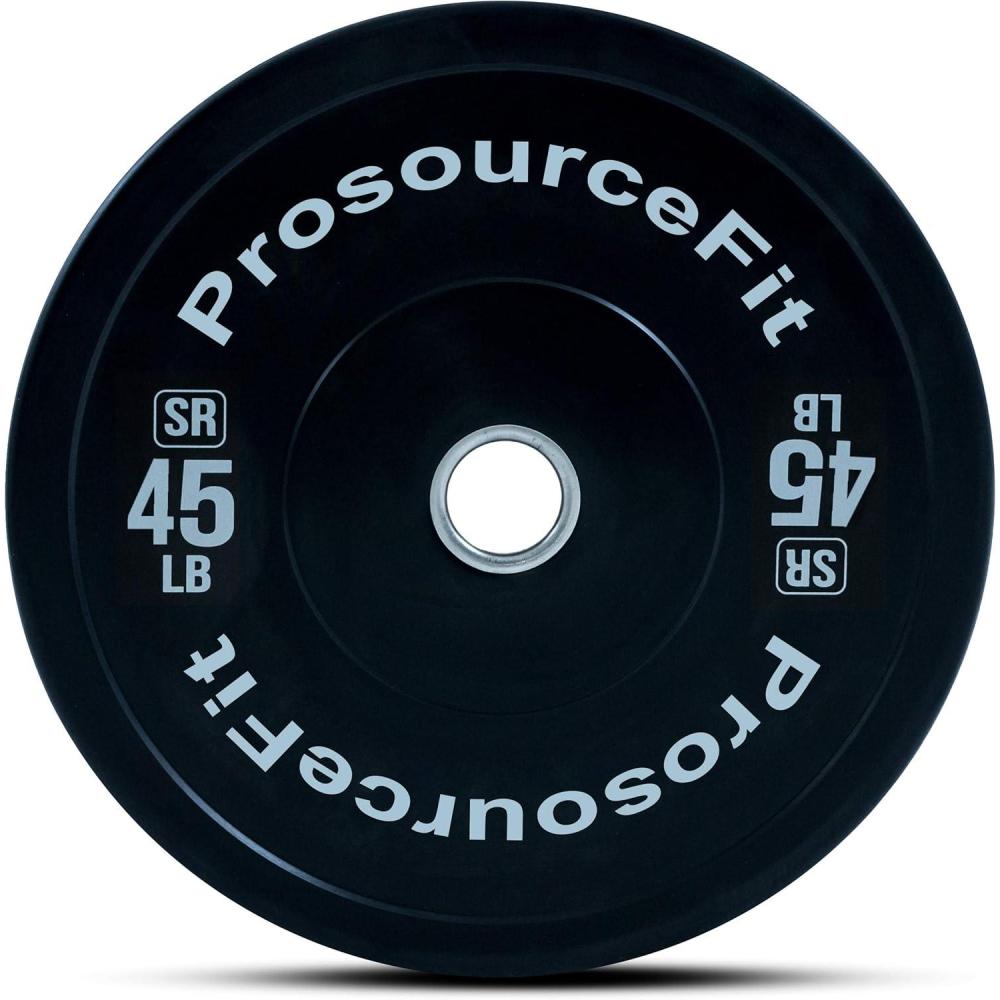 imageProsourceFit Solid Rubber Bumper Plates Sold Individually with Steel Insert 25lb Power Lifting Strength Training45lb