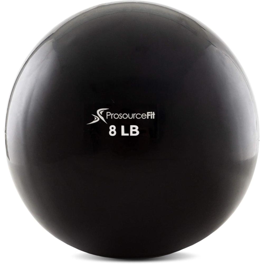 imageProsourceFit Weighted Toning Exercise Balls for Pilates Yoga Strength Training and Physical Therapy 2 lb to 8 lb Color CodedBlack